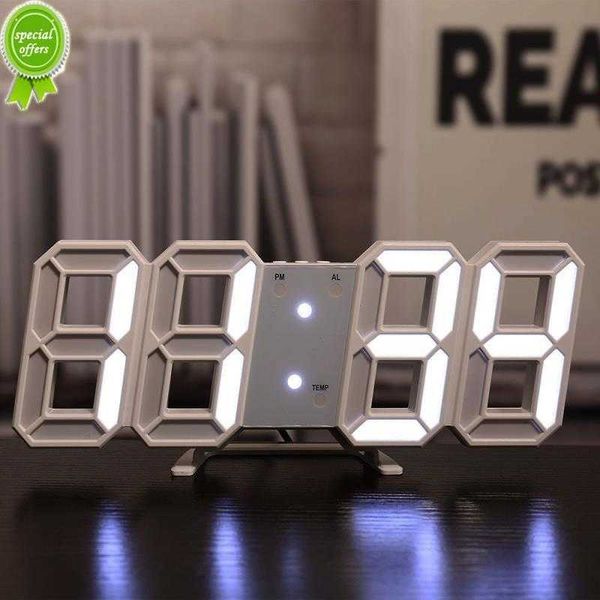 Yeni 3D LED Dijital Saat Aydınlık Basit Moda Duvar Saati Çok Fonksiyonlu Yaratıcı USB Plug-In Elektronik Saat Ev Dekorasyonu