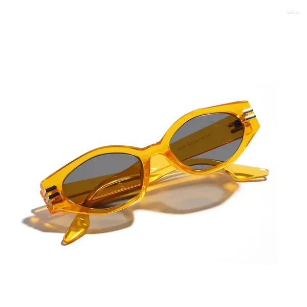 Lunettes de soleil femmes lunettes oeil de chat tout-Match hommes personnalité Ins plage spécial haut petit Rivet Style Dopamine