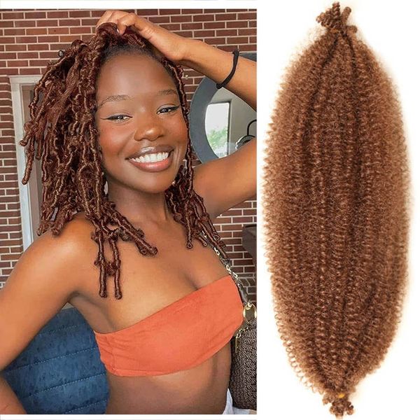 Federndes Afro-Twist-Haar, Marley-Twist-Flechthaar für Faux Locs, Häkelhaar, synthetische Afro-Kinky-Feder-Twists