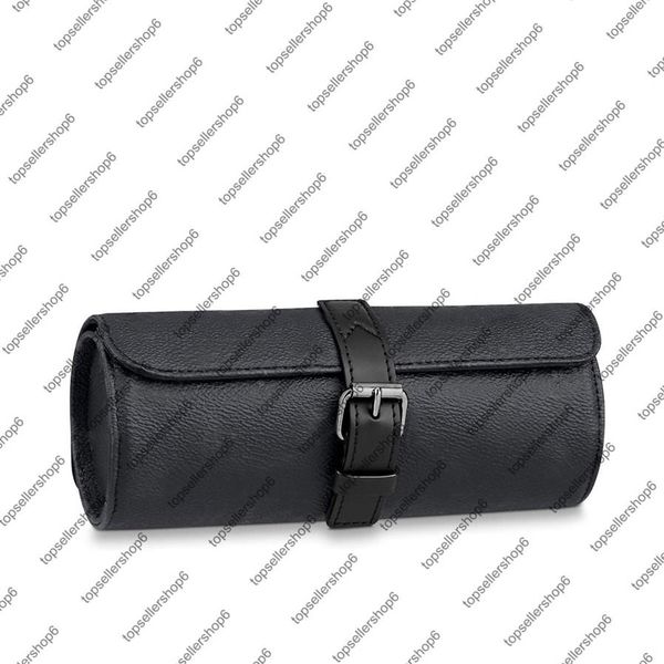 M43385 M47530 N41137 3 UHREN-ETUI Canvas-Karo elegantes Eclipse echtes Kalbsleder abnehmbares drei Uhrenetui281f