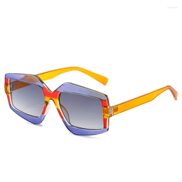 Sonnenbrille Quadratische Frau Retro Marke Spiegel Sonnenbrille Weibliche Schwarz Orange Mode Candy Farben Feminino