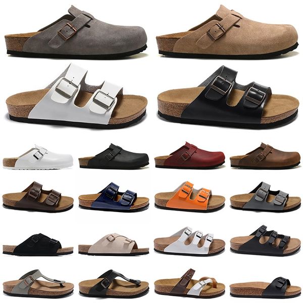 Sandali Ciabatte Uomo Donna Pantofole Pelle nabuk Zoccoli scamosciati Scarpe da spiaggia moka Scarpe con cursore all'aperto Sandali con plateau