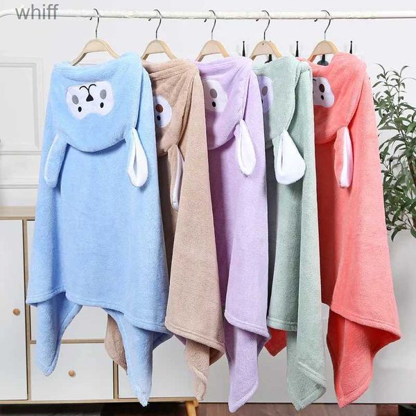 Handtücher Bademäntel Baby Robe Cartoon Kaninchen Hoodies Kinder Nachtwäsche Badetücher Jungen Mädchen Weiche Bademantel Pyjamas Kinderkleidung - 70x140cmL231123