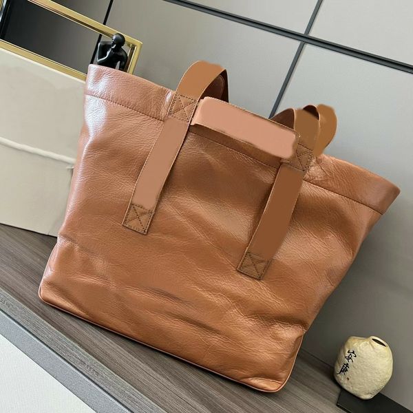 Designer Fold Shopper aus Papier-Kalbsleder Tragetaschen Marken-Doppelgriffe Leichte Handtaschen Reißverschluss-Innentasche Große Einkaufstasche Canvas-Futter Tragetasche