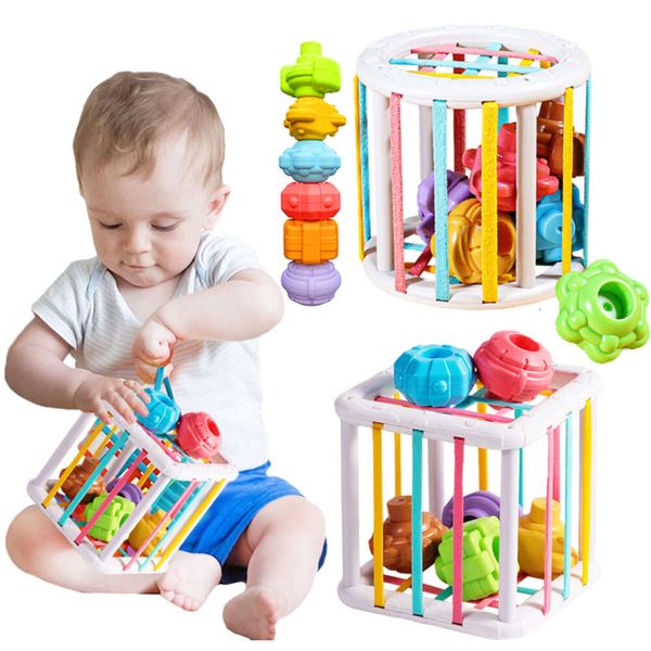 Новые красочные блоки сортировки, игра для малышей Монтессори, обучающие развивающие игрушки для детей Bebe Birth Inny, подарок на возраст 0 12 месяцев