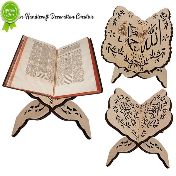 Nuovo Legno Eid Mubarak Corano Libro Sacro Supporto Del Basamento Islamico Musulmano Ramadan Kareem Decorazione per la Casa 2023 Ramadan Mubarak Eid Regali