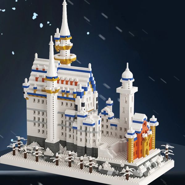 Weihnachten Spielzeug Liefert Schwan Stein Schloss Schloss Neuschwanstein Kreative Set Stadt DIY Modell Bausteine Ziegel Spielzeug Für Kinder Erwachsene geschenk 231129