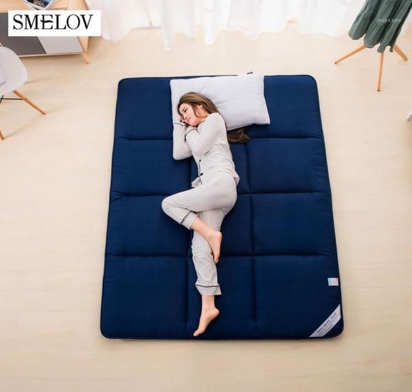 Cor pura engrossar cama de dormir colchão dobrado massageador yoga tatami colchões tapete duplo único colchão toppers16731198