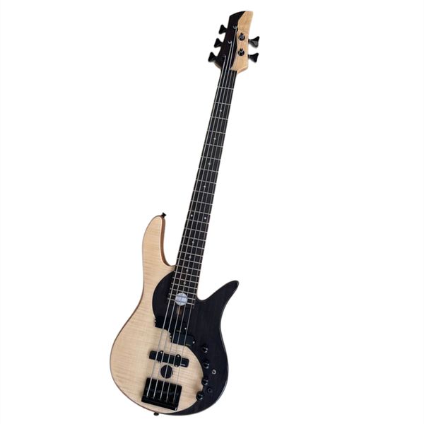 5 String Taiji Yinyang Elektrik Bas Gitar Siyah donanımlı logo/renk özelleştirme