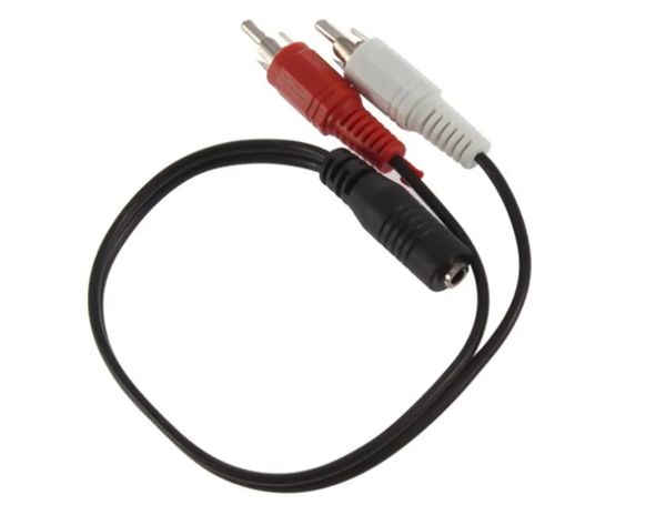 Utile schermato da 3,5 mm F 1/8 stereo femmina mini jack a 2 maschio adattatore RCA M adattatore audio stereo Y cavo AV dh8775