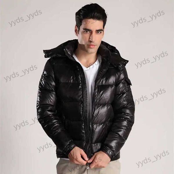 Jaqueta masculina de inverno com capuz, jaqueta destacável com enchimento de penas de ganso branco, casaco casual quente, envio de saco de pó T231123