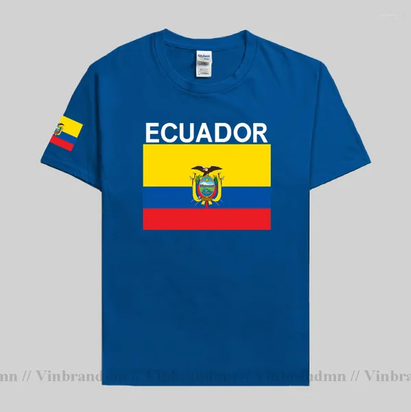 Erkek Tişörtleri Ekvador Ekvador Erkek Tshirts 2023 Nation Team Shirt Pamuk Tişört Spor Sporları Giyim Giyim Tees Ülke Bayrak ECU