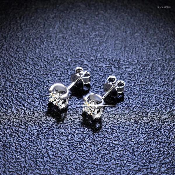 Orecchini a bottone QUKE vera moissanite quadrata in puro argento sterling S925 dal design classico per le donne, gioielli raffinati