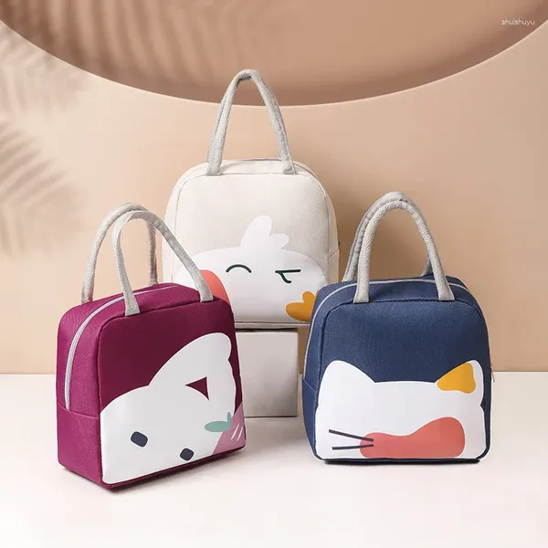 Borse portaoggetti Borsa per il pranzo del simpatico cartone animato Borsa per mini tote casual con scatola portatile isolata esterna femminile