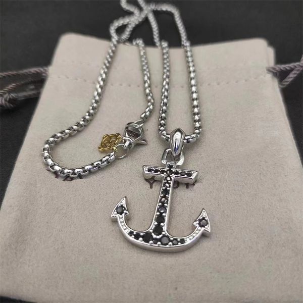 Dy Designer Sênior Retro Anchor Star Colar Pingente Colar Clássico Diamante Masculino e Feminino Comprimento 45cm-90cm Joias com Caixa Presente de Aniversário