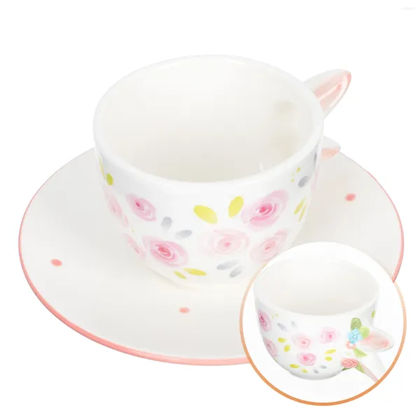 Copos de vinho porcelana cappuccino copos com pires design cerâmica espresso china canecas de café pires conjunto para bebidas latte