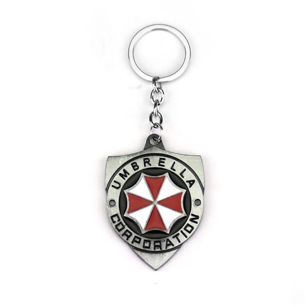 Portachiavi Cordini Resident Evil 2 colori Portachiavi in lega Umbrella Corporation Logo Scudo Forma Hoder per i fan Gioielli unici di film Dhnyh