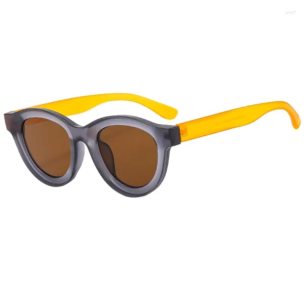Sonnenbrille Mode Frauen Oval Shades UV400 Vintage Runde Luxus Designer Brillen Männer Dunkelgrün Klare Linse Sonnenbrille