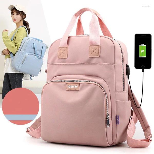 Borse da scuola Zaino in nylon impermeabile per donna Borsa a tracolla Bagpack Zaini da viaggio femminili per ragazze adolescenti Mochila