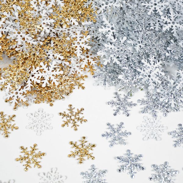 Altri articoli per feste di eventi 270 pezzi 2 cm oro argento fiocco di neve coriandoli decorazioni natalizie per la casa neve artificiale decorazioni natalizie ornamento da tavola 230422