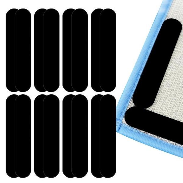 Tappeti 16pcs Tappeto Gripper Patch Tappeto Nero Antiscivolo Anti Arricciatura Nastro per pavimenti in legno Fisso Lavabile Riutilizzabile Adesivo per la casa Multiuso