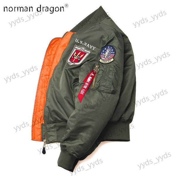 Giacche da uomo 2023 Inverno Vintage Top Gun streetwear hip hop cappotti militari vestiti letterman punk bomber volo air force pilota giacca da uomo T231123