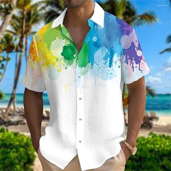 Camicie casual da uomo Modello animale colorato Splendido corto hawaiano Moda Stampa 3D Freschezza Ventilare Abiti estivi oversize per feste