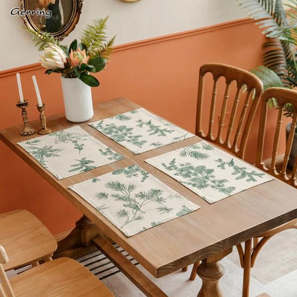 Tischsets von Gerring, bedrucktes Tischset für den Urlaub, Baumwoll-Leinen-Set, Western-Hochzeit, doppellagig, modernes Zubehör für Küchen