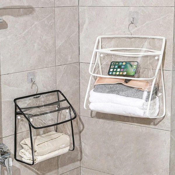 Sacos de armazenamento Transparente Higiene Pessoal Banheiro À Prova D 'Água Pendurado Organizador Saco Para Roupas Roupa Interior Bolsa de Telefone Móvel