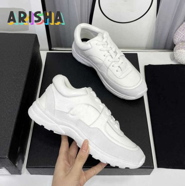 7A Beste Qualität Designer-Laufschuhe Channel Sneakers Damen Luxus-Schnürsportschuh Casual TrainersWhite Classic Sneaker Woman Ccity dfcvcx GERE