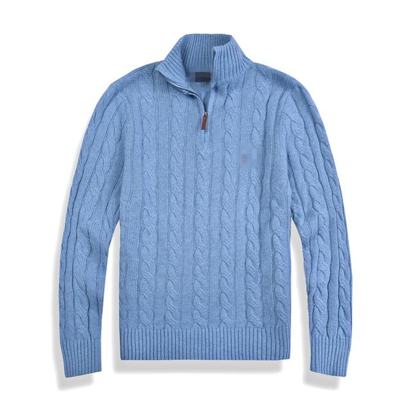 Suéter masculino ralphs lã Half zip knit pulôver suéter suéter sweater slim fit knit laurens jumper samll haval top