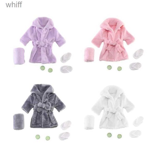 Asciugamani Accappatoi Costume neonato per la fotografia Accappatoio traspirante per bambini Asciugamano da bagno Copricapo Pantofole Abito fotografico Abiti fotograficiL231123