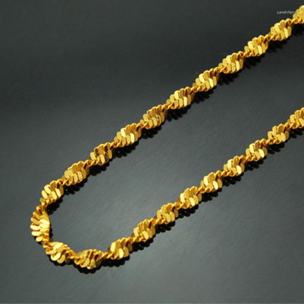 Ketten VAMOOSY Hochzeitskette 24 Karat Vergoldung Seil Kupfer Halskette Für Frauen Männer Modedesign Schmuck Geschenk
