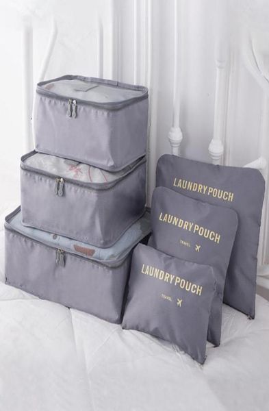 Borse portaoggetti Pezzi Set Organizzatore da viaggio Guardaroba Armadio Vestiti Scarpe Tidy Pouch Borsa in tessuto Oxford Borsa cubica Prodotti per la casaStorage6701273