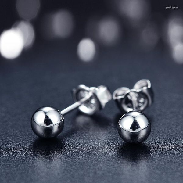 Orecchini a bottone in vero platino Pt950 da donna, fortuna, palla liscia, 3 mm, 5 mm, 7 mm, regalo