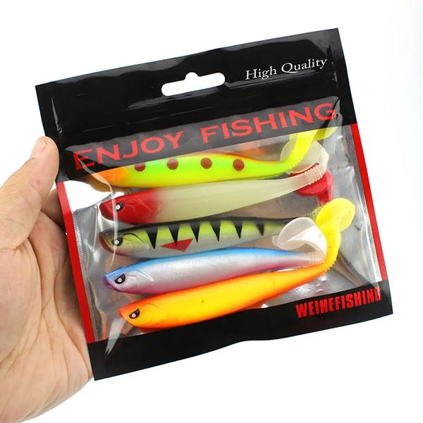 Ganchos de pesca 5 pcs isca macia 12cm 10g silicone isca shad peixe de alta qualidade minhocas baixo pike minnow swimbait borracha 231123