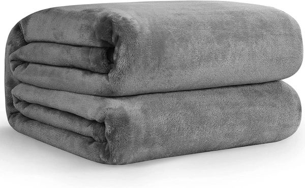 Флисовое одеяло двойного размера, серое, мягкое, уютное, пушистое, фланелевое, легкое для кровати, дивана, дивана, путешествия, кемпинга3553842