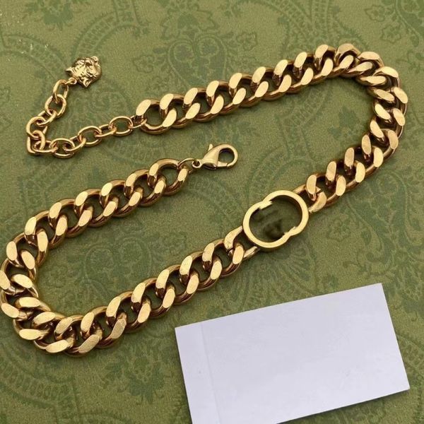 collana e bracciale girocollo di design per braccialetti con lettera unisex fornitura di catena in oro e argento collane con ciondoli in ottone fascino alla moda catena di alta qualità per regalo da donna