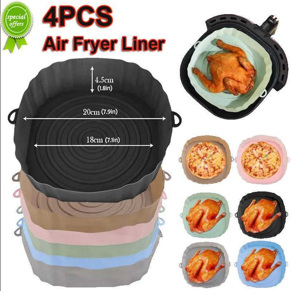 Novo 4pcs Silicone Air Fryer Basket Airfryer forine molde assadel