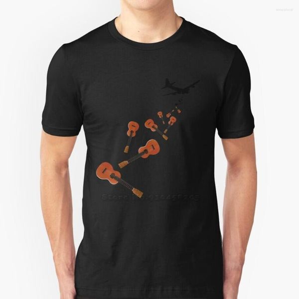 Camisetas masculinas ukes não nukes Funny Pried Men camisa de verão estilo hip hop casual ukulele uke guitarra acústica música desconectada música