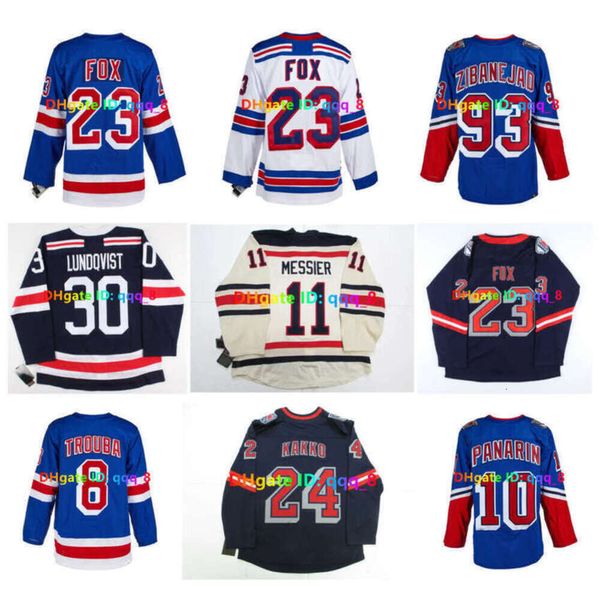 Adam Fox Mika GH Zibanejad NY Hockey Jersey Reverse Retro Igor Shesterkin Alexis Lafreniere Mark Messier Henrik Lundqvist Artemi Panarin selten