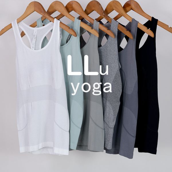 LLu Canottiera Yoga Rib da Donna Traspirante Leggera Sensazione Nude Camicie Senza Maniche Sport per Il Tempo Libero Corsa Fitness Allenamento Top Escursionismo Alpinismo Gilet ad Asciugatura Rapida