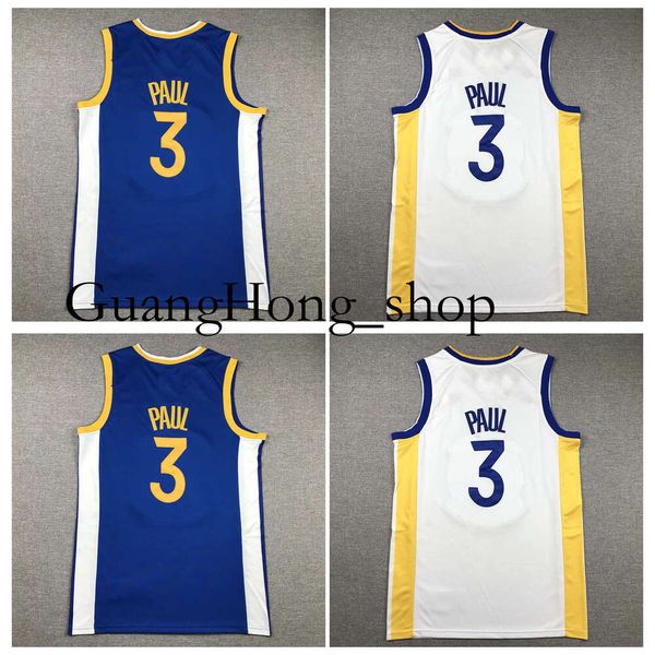 GH Chris Paul Warriores Jersey de basquete State White Golden Mitch e Ness Throwback Jerseys Azul Whitesize S-XXL