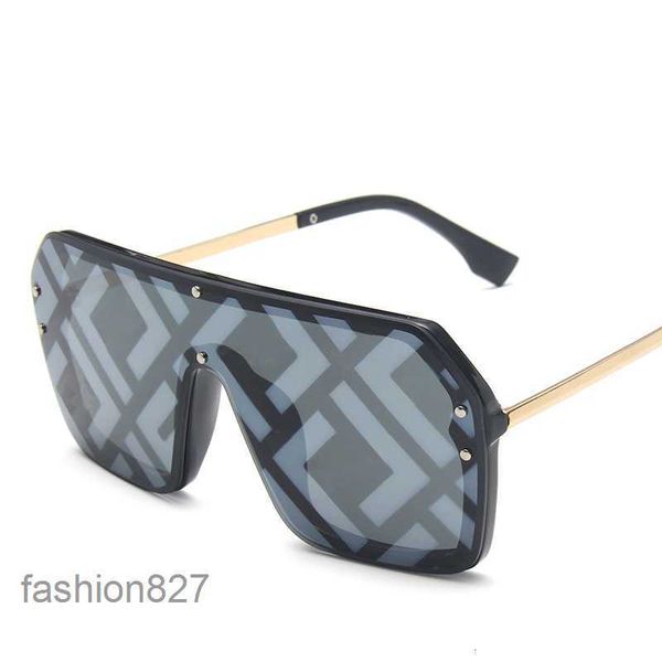 Designer-Sonnenbrille, Herrenbrille, PC-Linse, Vollformat, UV400, sonnenbeständig, Damenmode, Luxus-Druck, F, Übergröße, Adumbral für Strand, Outdoor6T05