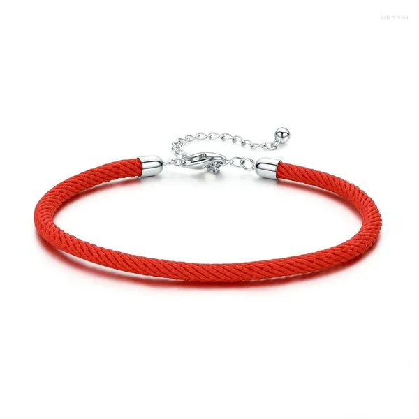 Очарование браслетов серебристого красного веревочного браслета Классический Lucky Bangles Fit Beads Diy Jewelry Waven Girl#39; подарок на день рождения
