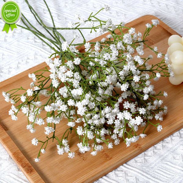 Neue 90 Köpfe 52 cm weiße künstliche Blumen Hochzeit DIY Blumenstrauß Dekoration Arrangement Kunststoff Babys Atem gefälschte Blume Wohnkultur