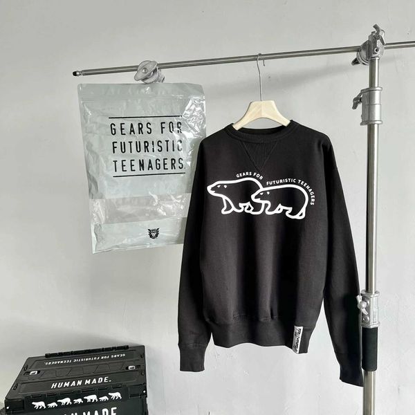 Decke Human Made Cartoon Eisbär Rundhals Plüsch Pullover für Männer und Frauen Paar Pullover Langarm