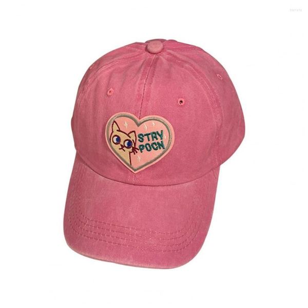 Cappelli a tesa larga Cappello sportivo alla moda Donne che toccano la pelle Distressed Pink Lovely Girls Protezione solare da baseball