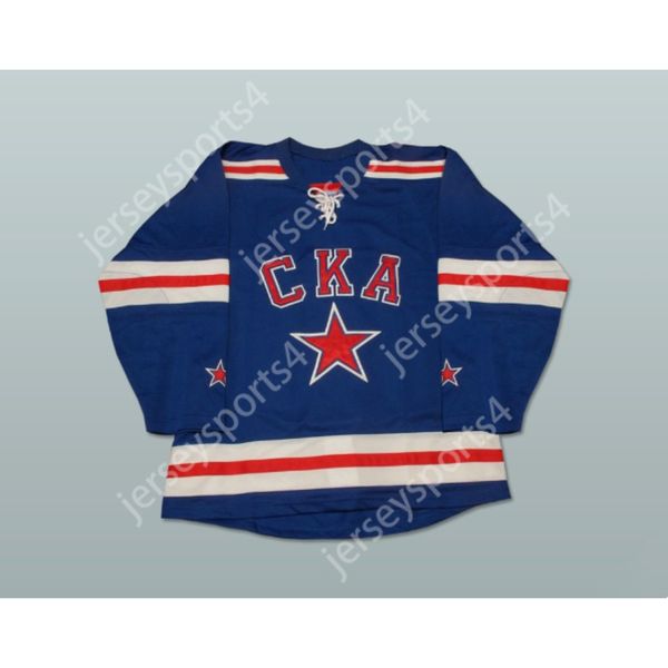 Özel Rusya Ska st. Petersburg KHL Hokey Forması Yeni Top Dikişli S-M-L-XL-XXL-3XL-4XL-5XL-6XL