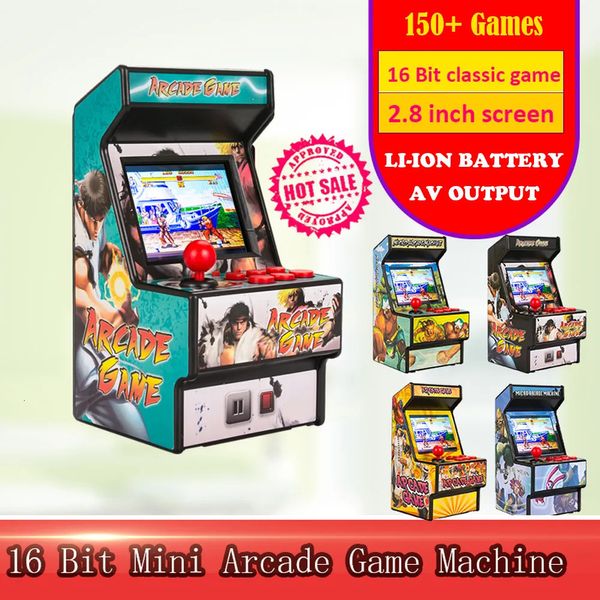 Lettori di giochi portatili Mini gioco arcade portatile da 2,8 pollici a 16 bit Console portatile Gioco retrò integrato con 150 classici per SEGA 231122